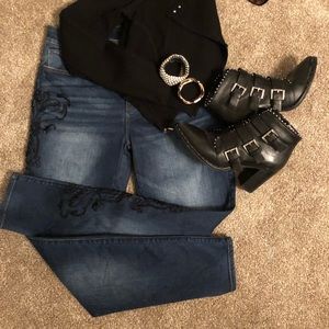 WHBM White House Black Market beaded jeans